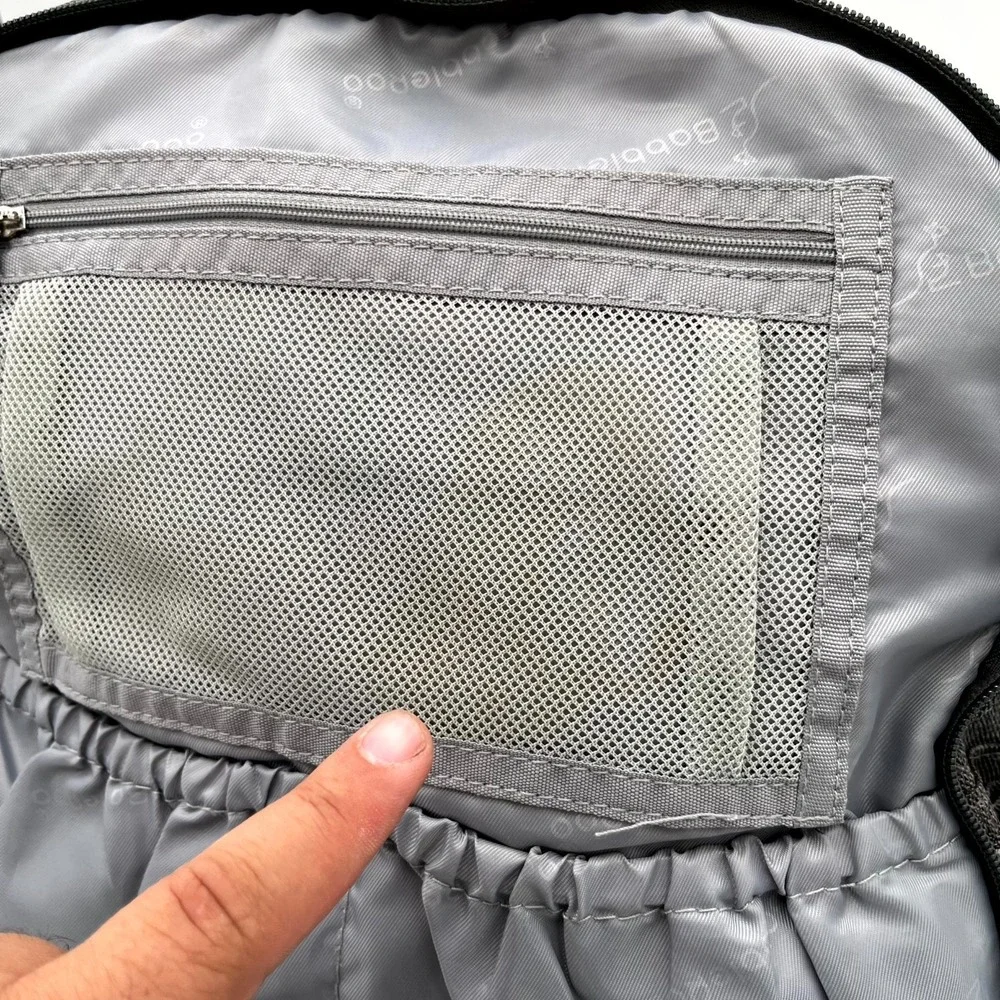 Babbleroo Backpack Charcoal Gray Pockets Padded Shoulder Straps Diaper Bag